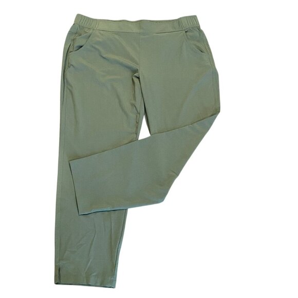 Eddie Bauer Traveler Ankle Pant Pull On Pockets Size L Green #157S - Picture 4 of 9
